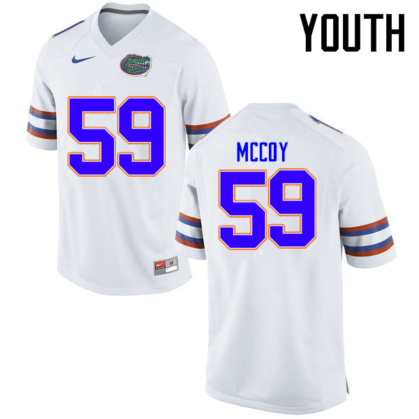 Youth Florida Gators #59 T.J. McCoy College Football Jerseys Sale-White - Click Image to Close